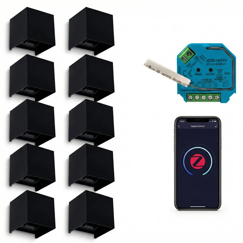 10x | SMART Cube Wandleuchte | Dimmbar | Zigbee | Schwarz | Farbtemperatur einstellbar | Hue-kompatibel