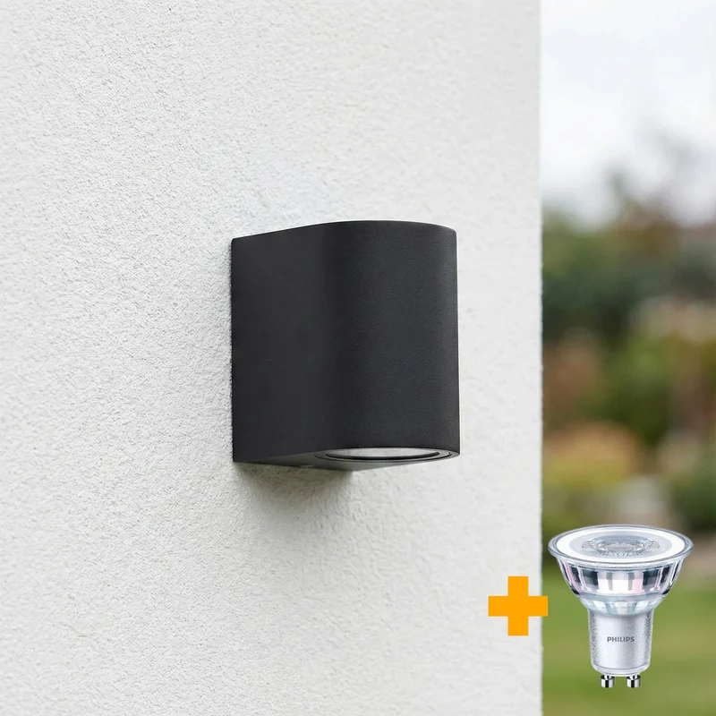 Philips LED-Wandleuchte | Außenleuchte | Sacramento | Inkl. Philips Leuchtmittel | Schwarz