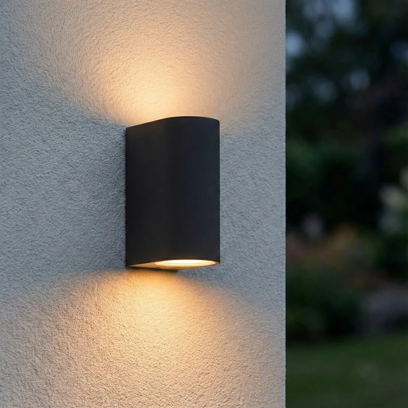Intelligente LED-Wandleuchte | Tuya / WLAN | Santa Barbara | Inkl. 2 Leuchtmittel | Anthrazit