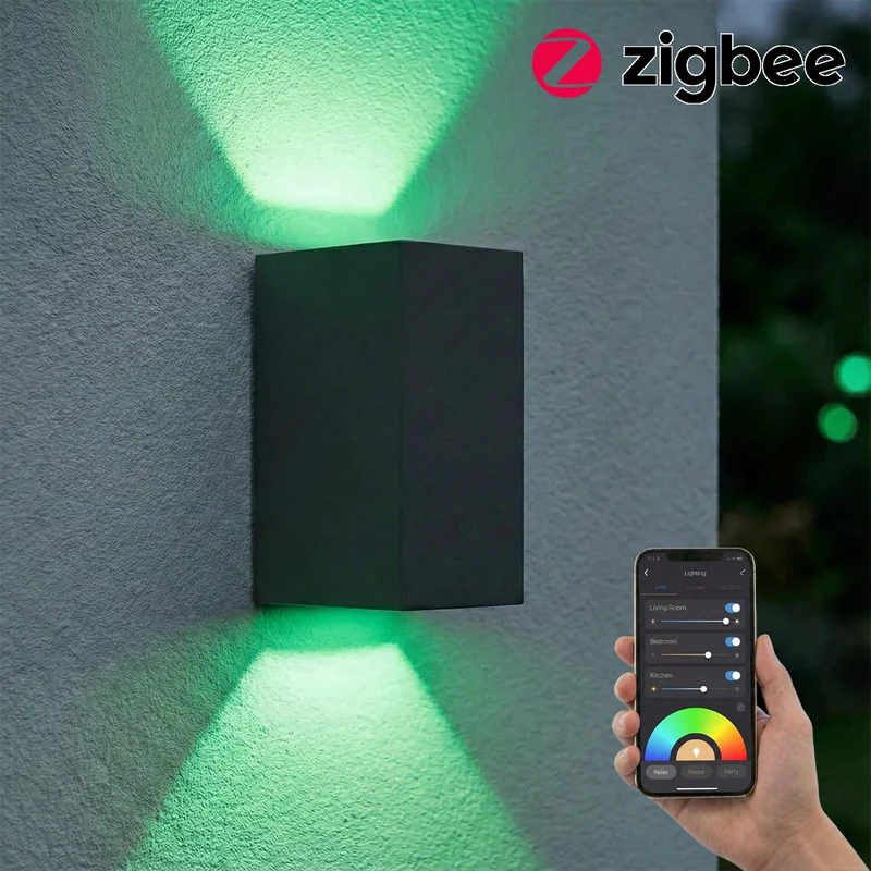 Intelligente LED-Wandleuchte | Zigbee | San Francisco | Inkl. 2 Leuchtmittel | Hue-kompatibel | Schwarz