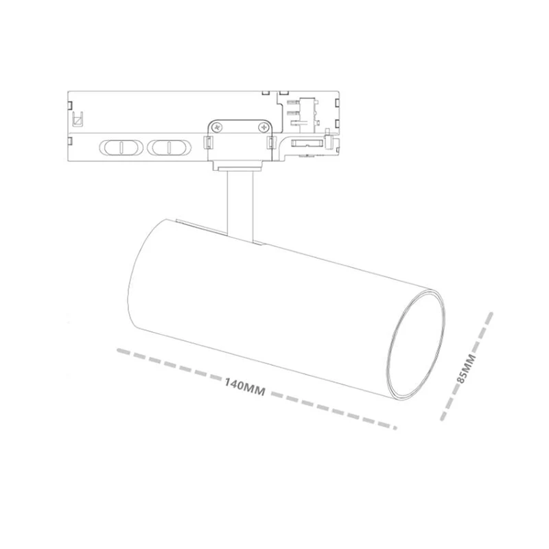 3-Phasen-Schienenstrahler | Rosalin | 10 W – 20 W – 30 W | Messing | Dimmbar | Farbtemperaturschalter
