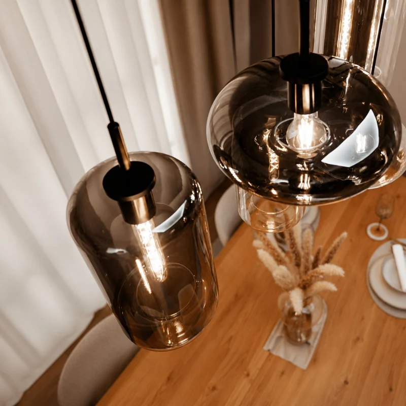 s.luce Cruet Glas-Pendelleuchte Up & Low 150cm