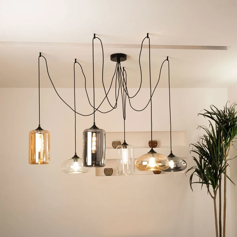 s.luce Cruet Glas-Pendelleuchte Up & Low 150cm