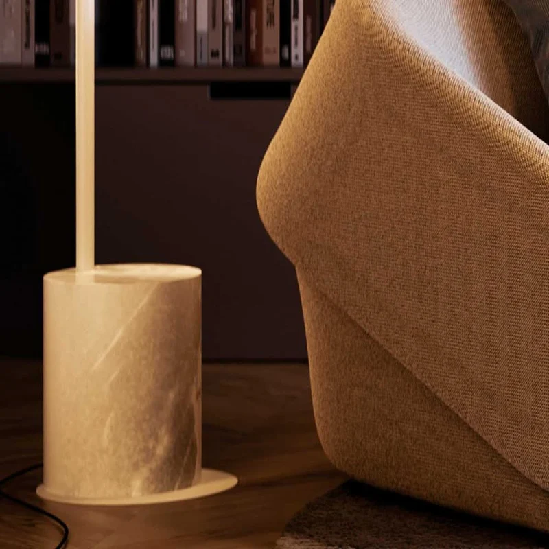 s.luce Ball Design-Bogenlampe mit Marmorfuß modern