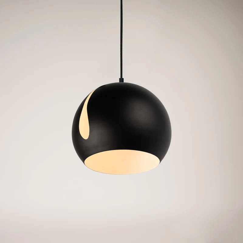 s.luce Ball Metall Pendelleuchte mit drehbarem tauschbaren Schirm