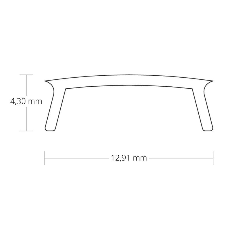 Abdeckung für Alu Aufbau-Profil mit Flügelblenden, 1000mm, diffus