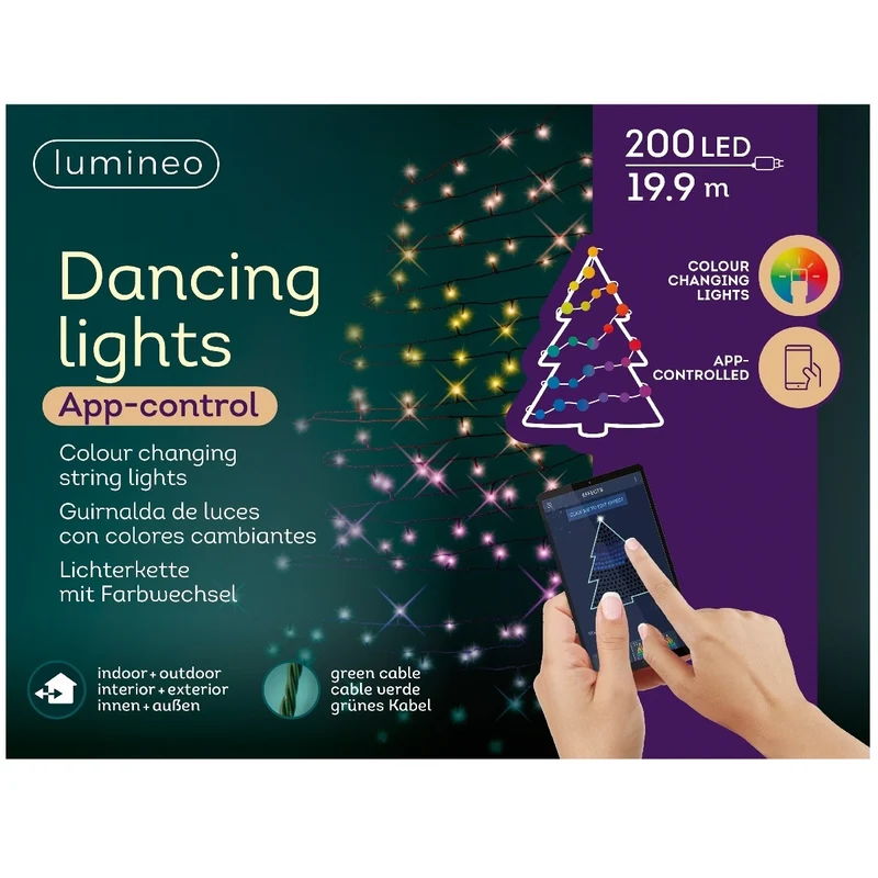Lumineo LED-Lichterkette Dancing Lights, RGB, Multifunktion, appgesteuert