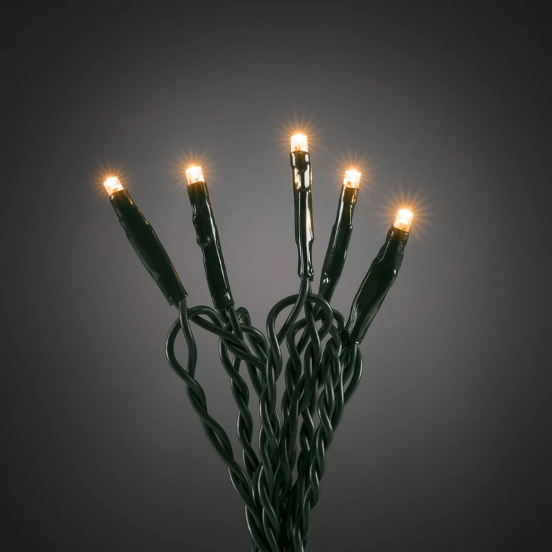 Konstsmide Micro LED-Lichterkette, 200 bernsteinfarbene LEDs, 8 Funktionen, Timer, Dimmer, appgesteuert