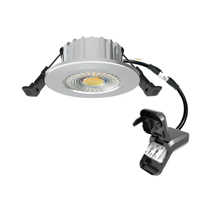 LED-Einbaustrahler | HUGO | 6 W | Farbtemperaturschalter | Silber | Schmale und niedrige Einbaugröße | Breite Außenabmessungen