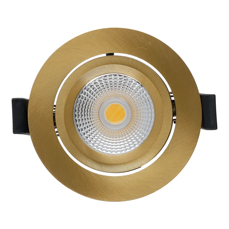 LED Einbaustrahler | VARDA | 6W | CCT Schalter | Rund | Messing | Geringe Einbautiefe