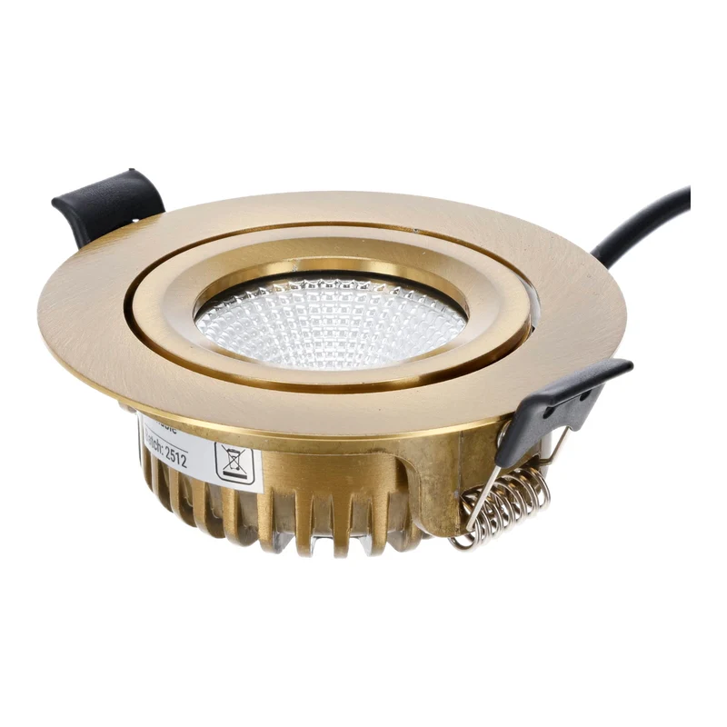 LED Einbaustrahler | VARDA | 6W | CCT Schalter | Rund | Messing | Geringe Einbautiefe
