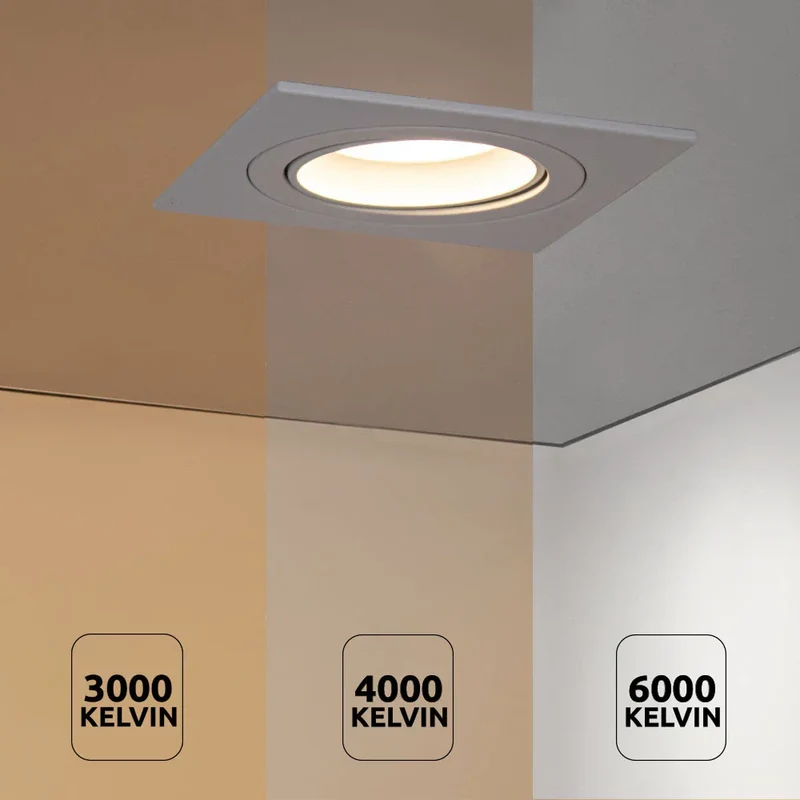 Zigbee smart Einbaustrahler Weiß 4,7W | Quadratisch | 80mm | HUE-kompatibel | RGB-CCT