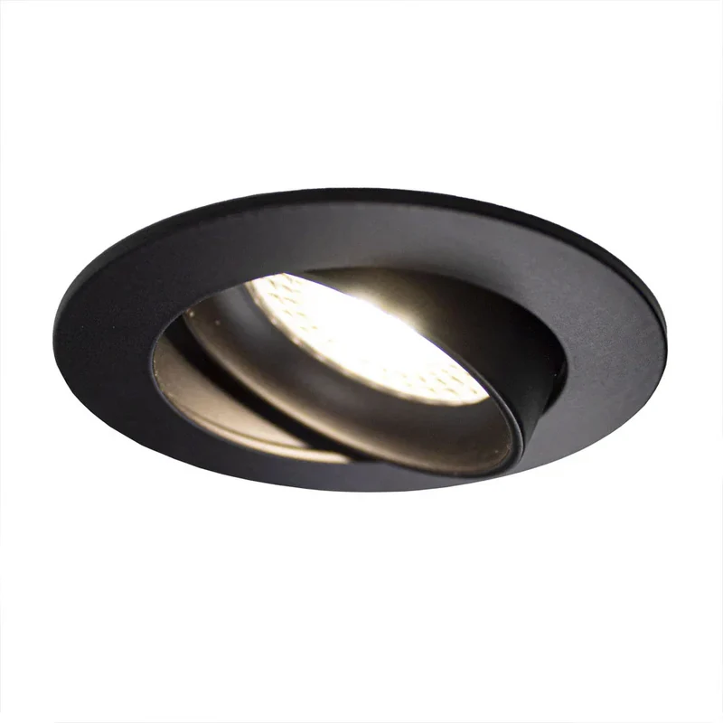 Zigbee smart Einbaustrahler Schwarz 4,7W | Rund | 73mm | HUE-kompatibel | RGB-CCT