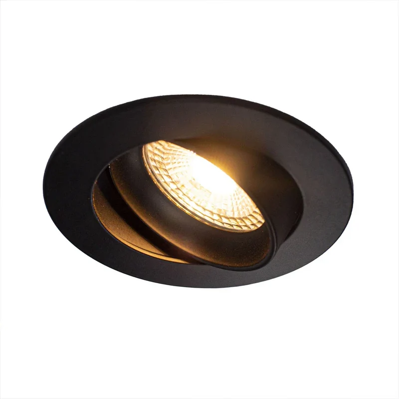 Zigbee smart Einbaustrahler Schwarz 4,7W | Rund | 73mm | HUE-kompatibel | RGB-CCT