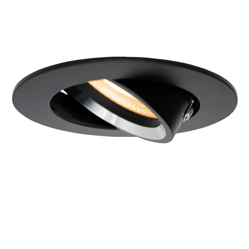 LED-Flacheinbaustrahler 6 Watt | Dimmbar | 70mm | neigbar | schwarzes Silber