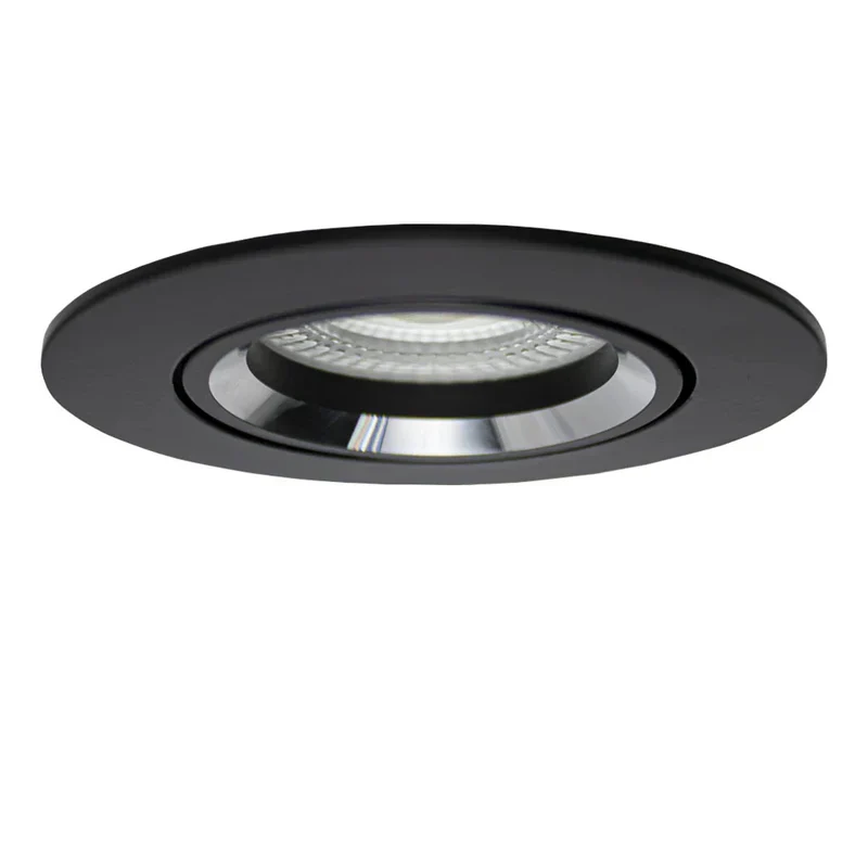 LED-Flacheinbaustrahler 6 Watt | Dimmbar | 70mm | neigbar | schwarzes Silber