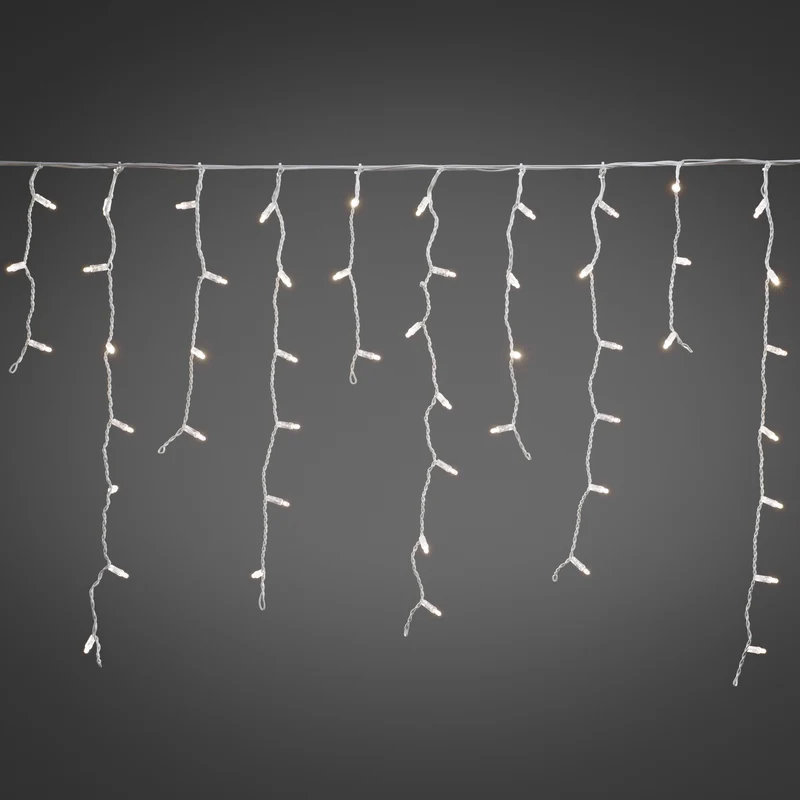 Konstsmide Maxi LED Kompakt System Basis-Set, LED-Eisregenlichtervorhang, 100 warmweiße LEDs, inkl. 24V-Außentrafo, IP44