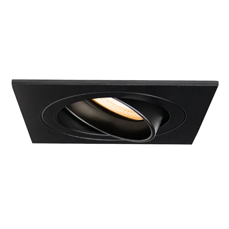 LED-Flacheinbaustrahler 6W | Dimmbar | 80mm | Schwarz | Quadrat