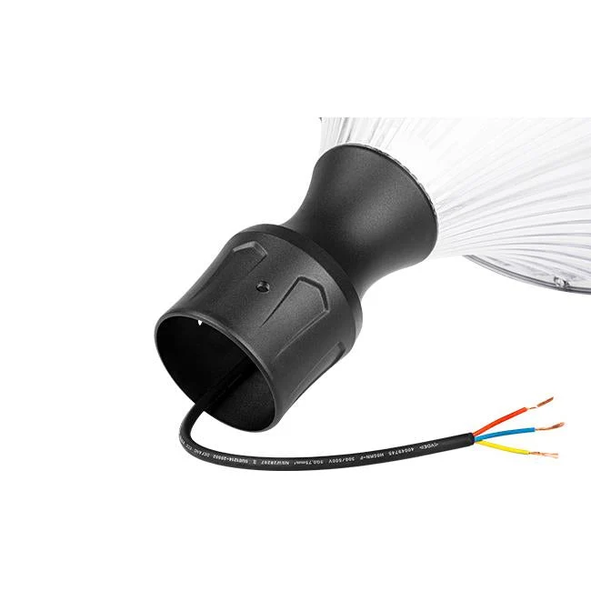 Moderner Laternenpfahl – Lichtmast | Komplett | 3 Meter | Schwarz | Runder Lampenschirm