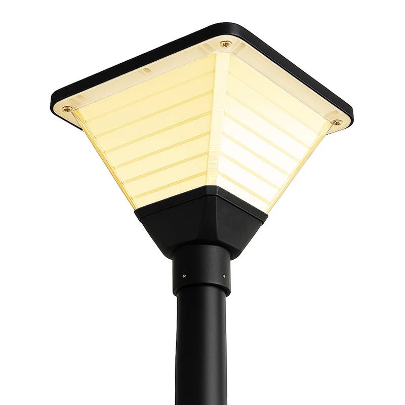 Moderner Laternenpfahl – Lichtmast | Komplett | 3 Meter | Schwarz | Quadratischer Lampenschirm
