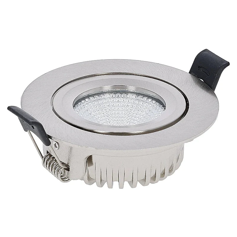 Set | 6x LED-Einbaustrahler | VARDA | 6 W | Farbtemperaturschalter | Rund | Silber | Geringe Einbautiefe