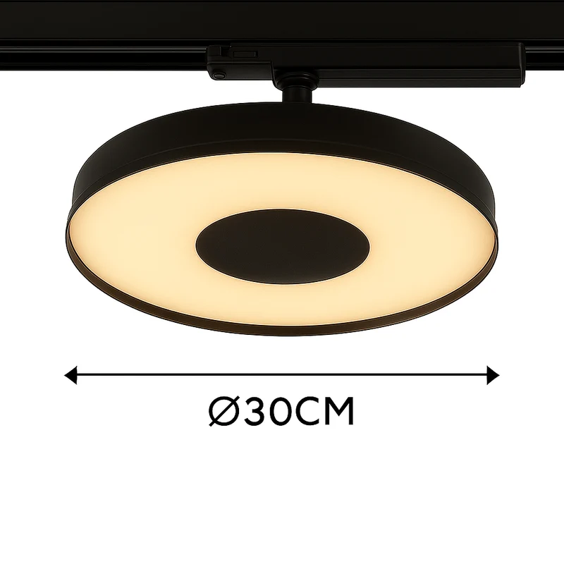 3-Phasen-Schienenleuchte UFO | GALACTIC | 30 W | CCT-Schalter | Dimmbar | Schwarz