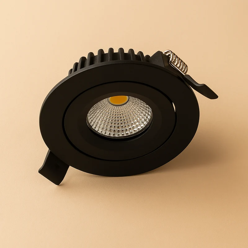 LED Einbaustrahler | VARDA | 6W | CCT Schalter | Rund | Schwarz | Geringe Einbautiefe