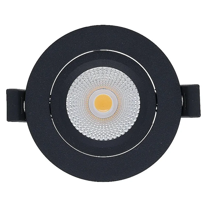 LED Einbaustrahler | VARDA | 6W | CCT Schalter | Rund | Schwarz | Geringe Einbautiefe