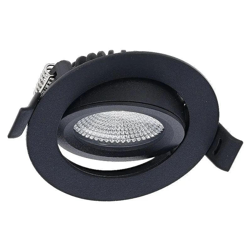 LED Einbaustrahler | VARDA | 6W | CCT Schalter | Rund | Schwarz | Geringe Einbautiefe