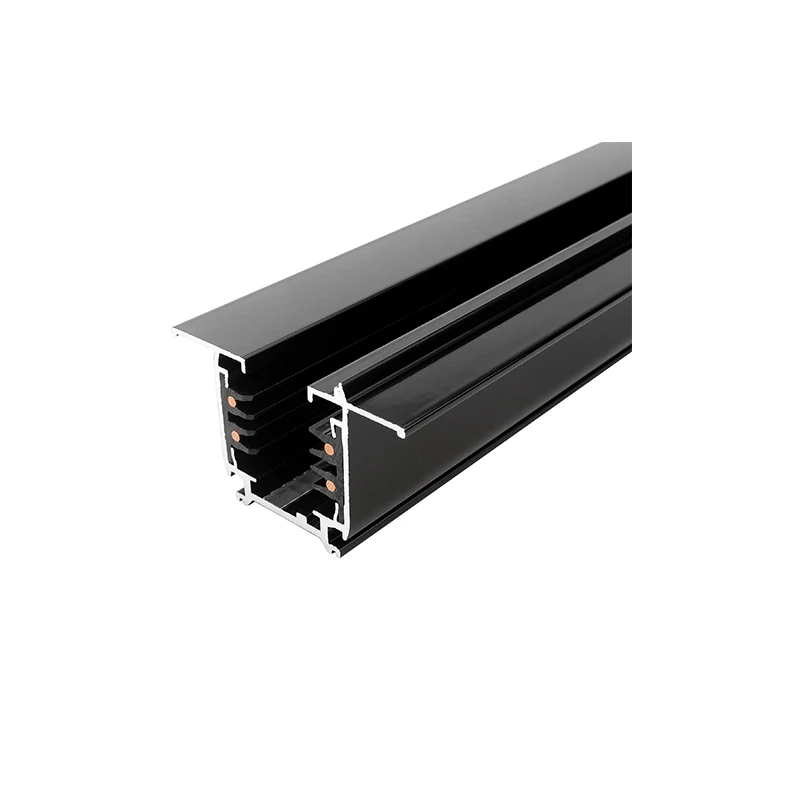 3-Phasen-Schiene | Unterputz | 100 cm | Schwarz