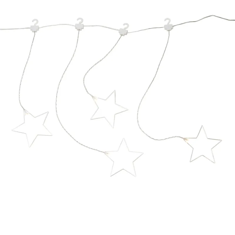 Konstsmide LED-Lichtervorhang Sterne, 8 warmweiße LEDs, 3V Innentrafo