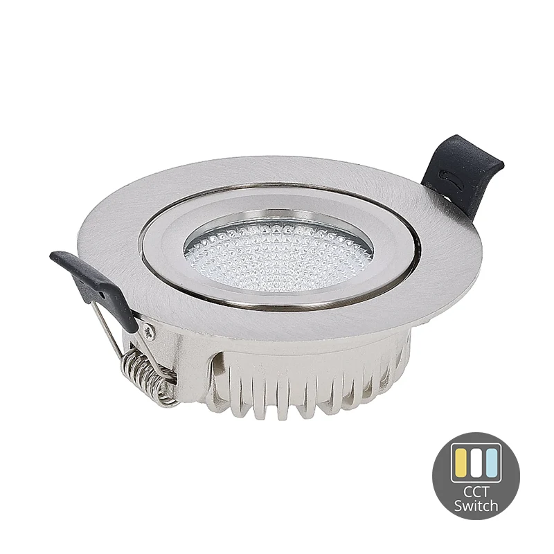 LED Einbaustrahler | VARDA | 6W | CCT Schalter | Rund | Silber | Geringe Einbautiefe