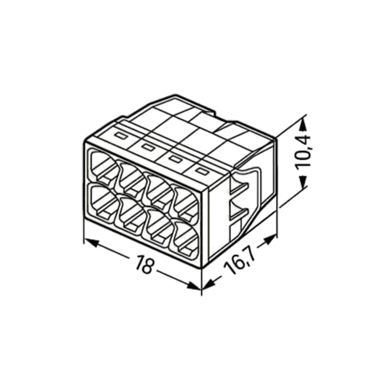 WAGO Anschlussklemme / Schweißklemme | 8-adrig | 0,2-4,0mm² | 50 Stück