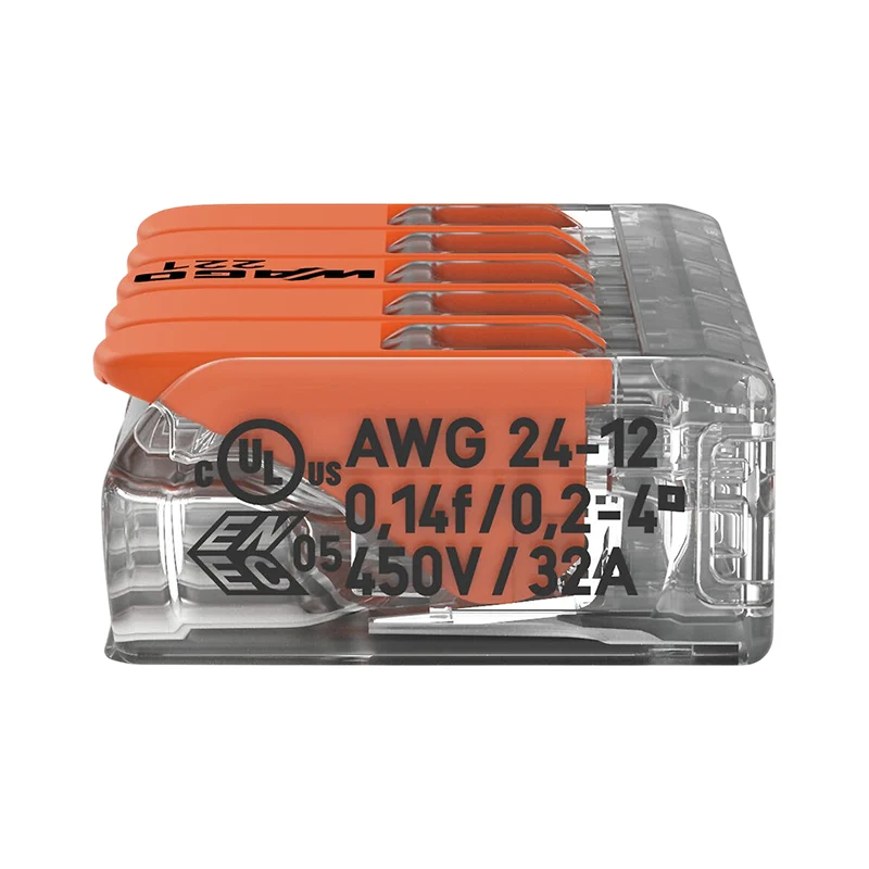 WAGO Anschlussklemme / Schweißklemme | 5-adrig | 0,2-4,0mm² | 25 Stück