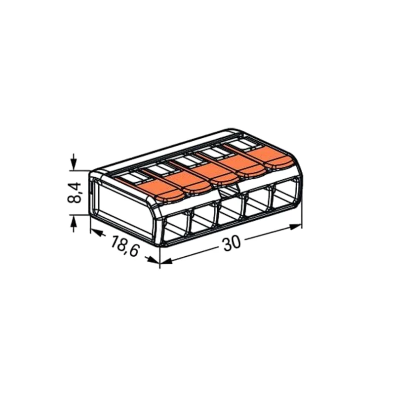 WAGO Anschlussklemme / Schweißklemme | 5-adrig | 0,2-4,0mm² | 25 Stück