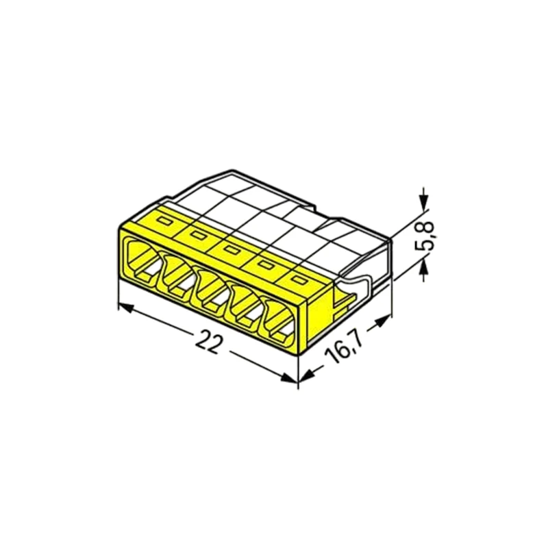 WAGO Anschlussklemme / Schweißklemme | 5-adrig | 0,2-2,5mm² | 100 Stück