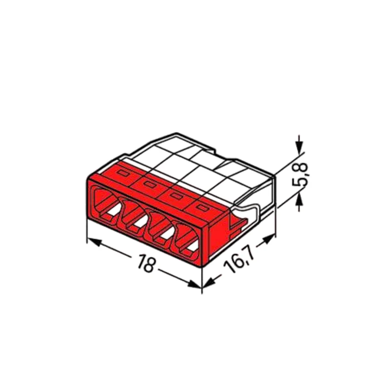 WAGO Anschlussklemme / Schweißklemme | 4-adrig | 0,2-2,5mm² | 100 Stück