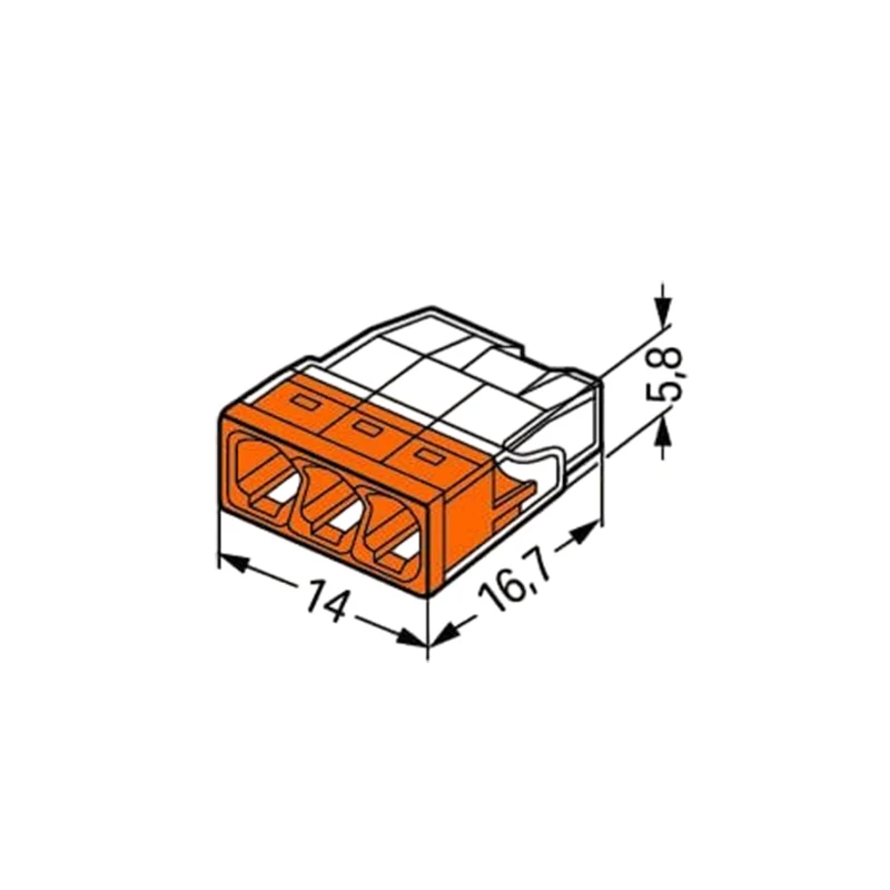 WAGO Anschlussklemme / Schweißklemme | 3-adrig | 0,2-2,5mm² | 100 Stück