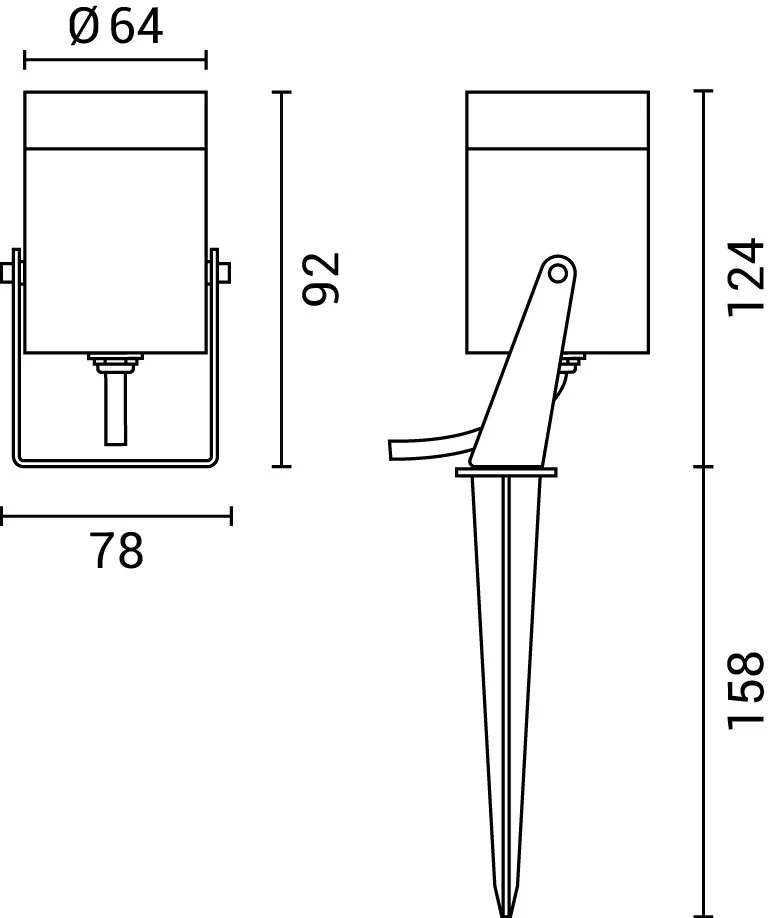 Spike-Spot | SPIKE | GU10 | IP65 | Schwarz | Rund