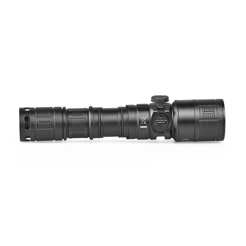 LED-Militärtaschenlampe | Wiederaufladbar | 10 W | 1000 Lumen | 5000 K | IP66 | mit Rotlichtfunktion