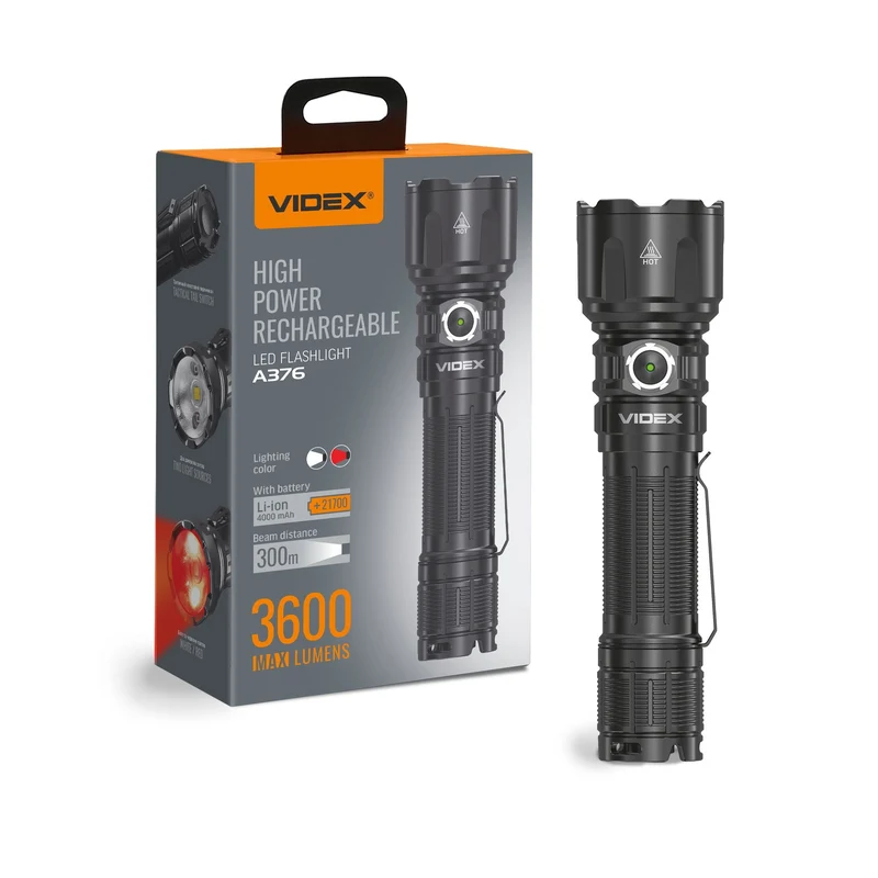 LED Taschenlampe | Extra Stark | Wiederaufladbar | 20W | 3600 Lumen | 5000K | IP68 | mit Rotlichtfunktion