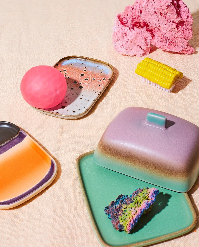 70's ceramics: small trays Atlas, Set von 2