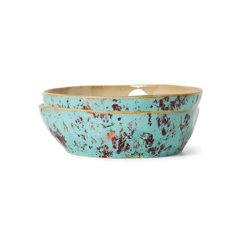 70's Ceramics: Schüssel Patina, Ø 19,5 cm Set von 2