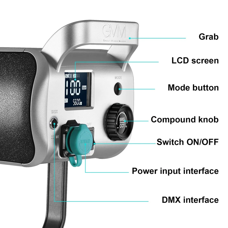 GVM 200W High Power Bi-Color LED Spotlight Light