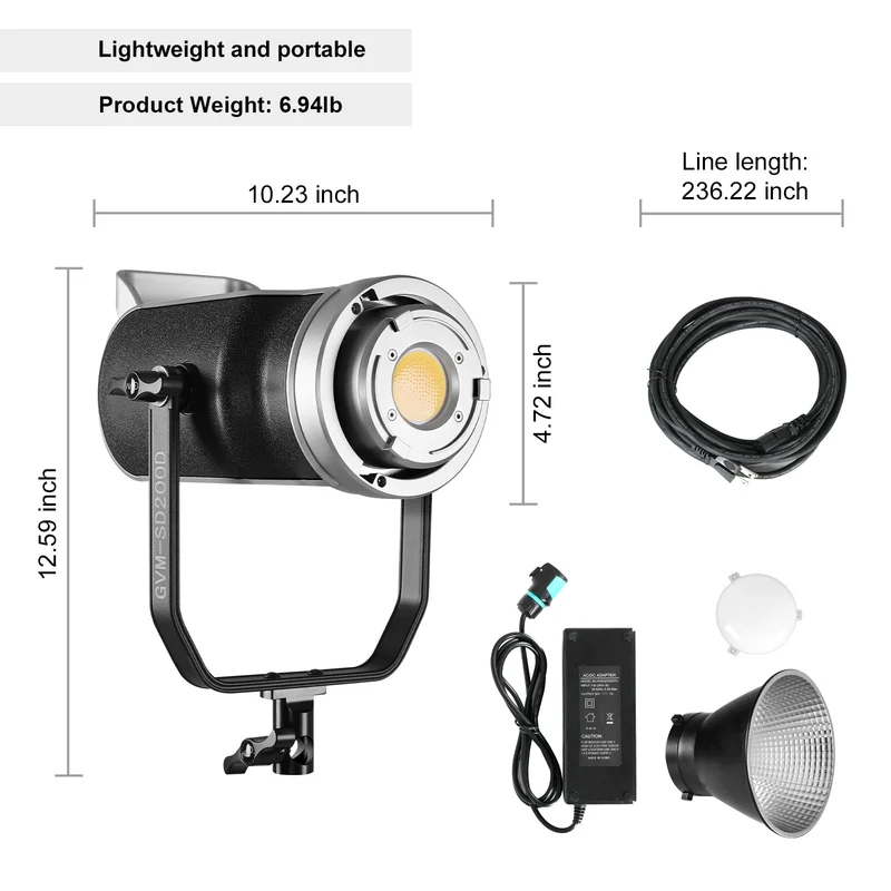GVM 200W High Power Bi-Color LED Spotlight Light