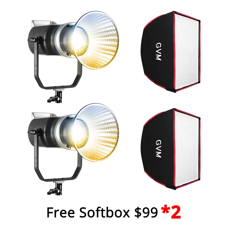 GVM SD300D 300W Bi-Color LED Monolight With Softbox(2-Light Kit Include Free Softbox $99*2 )