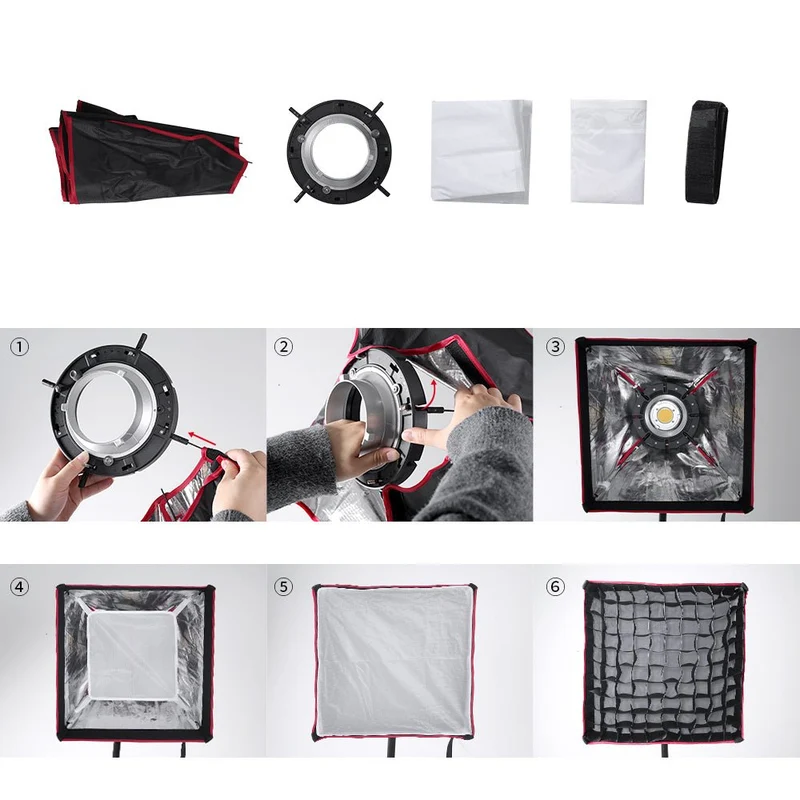 GVM SD80D Bi-Color LED Monolight Kit with Bowens Mount Softbox&Stand, 8 Effects Support AC Adapter & NP Battery
