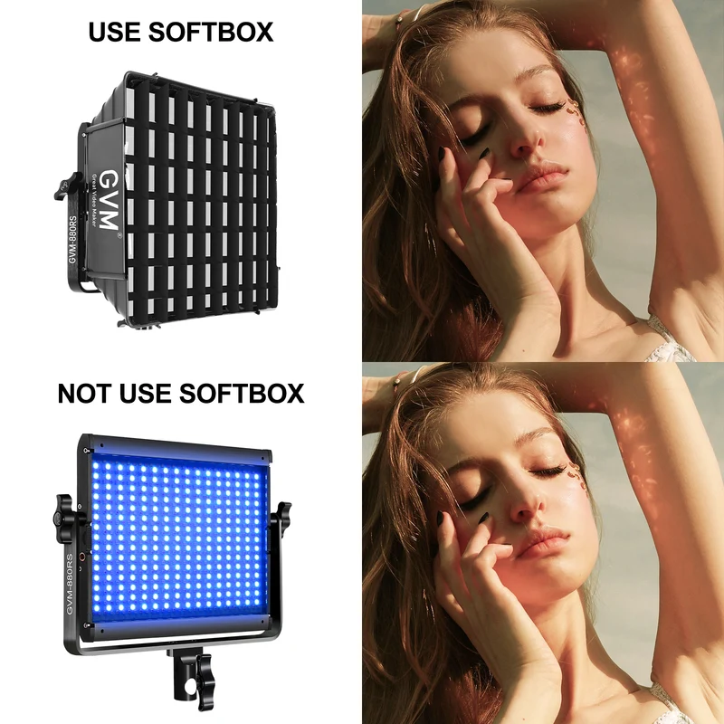 (Open Box)GVM RGB LED Video Light with Lighting Kits, 880RS 60W Led Panel Light with Bluetooth Control, 3 Packs Photography Lighting for YouTube Studio, Video Shooting, Gaming, Streaming, Conference