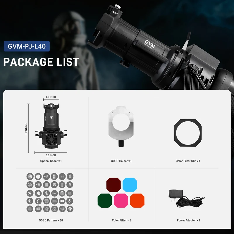 (Open Box)GVM PJ-L40 Spot lens For Power 600W or less Monolight