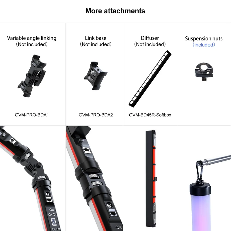 GVM BD45R Bi-Color RGB LED Light Wand (48")